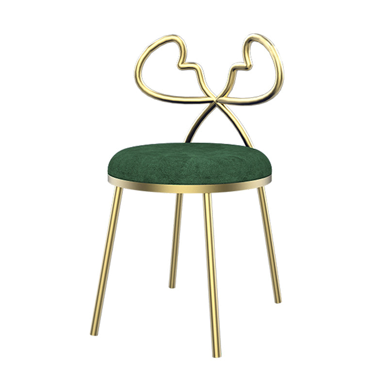 Velvet Armless Dining Chairs Nordic Design Open Back Dining Side Chair