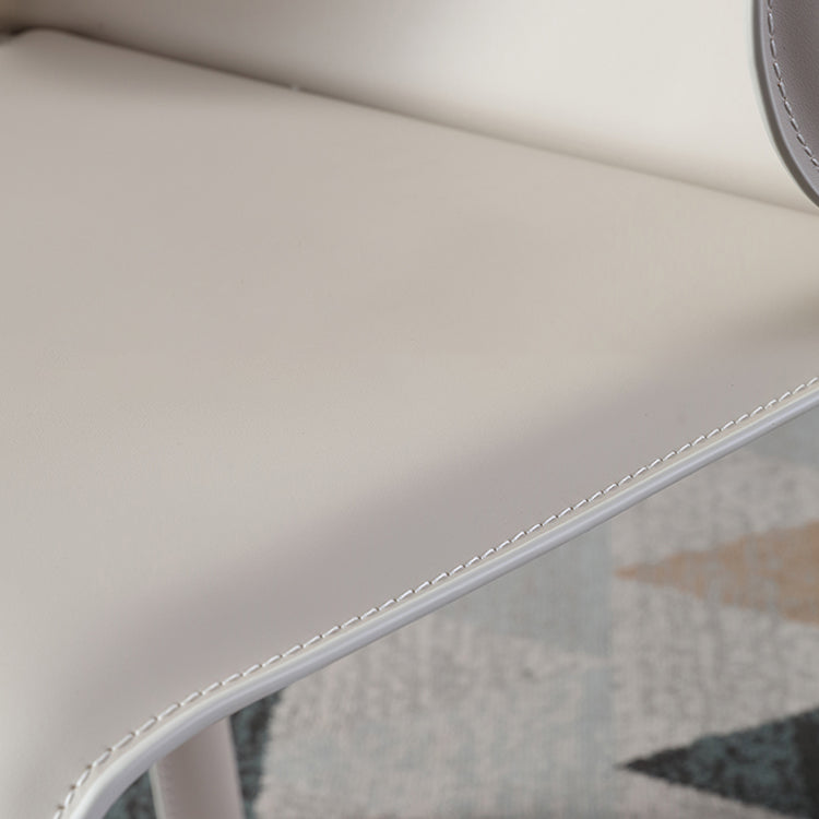 Contemporary Leather Dining Chair Armless Wingback Side Chair for Home Use