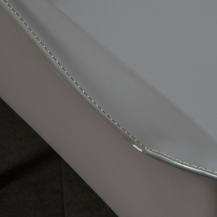 Designer Style Solid Back Chair Home Arm Matte Finish Leather Dining Chair