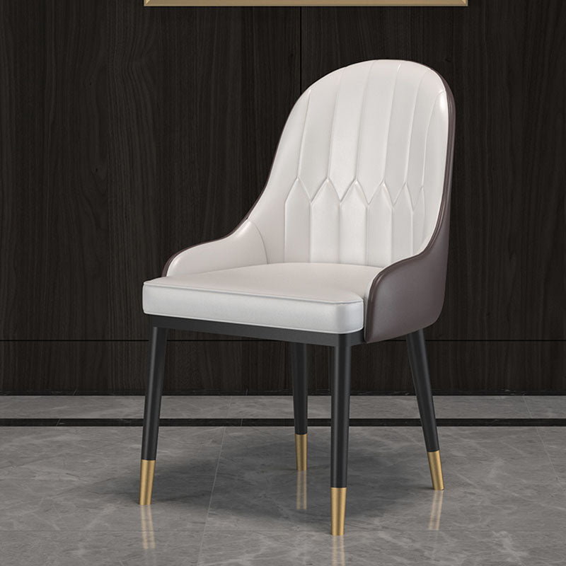 Leather Dining Chairs Scandinavian Arm Solid Back Dining Side Chair