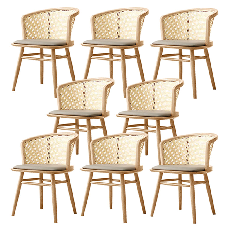 Traditional Style Dining Chair Solid Wood Cane Back Dining Armchair