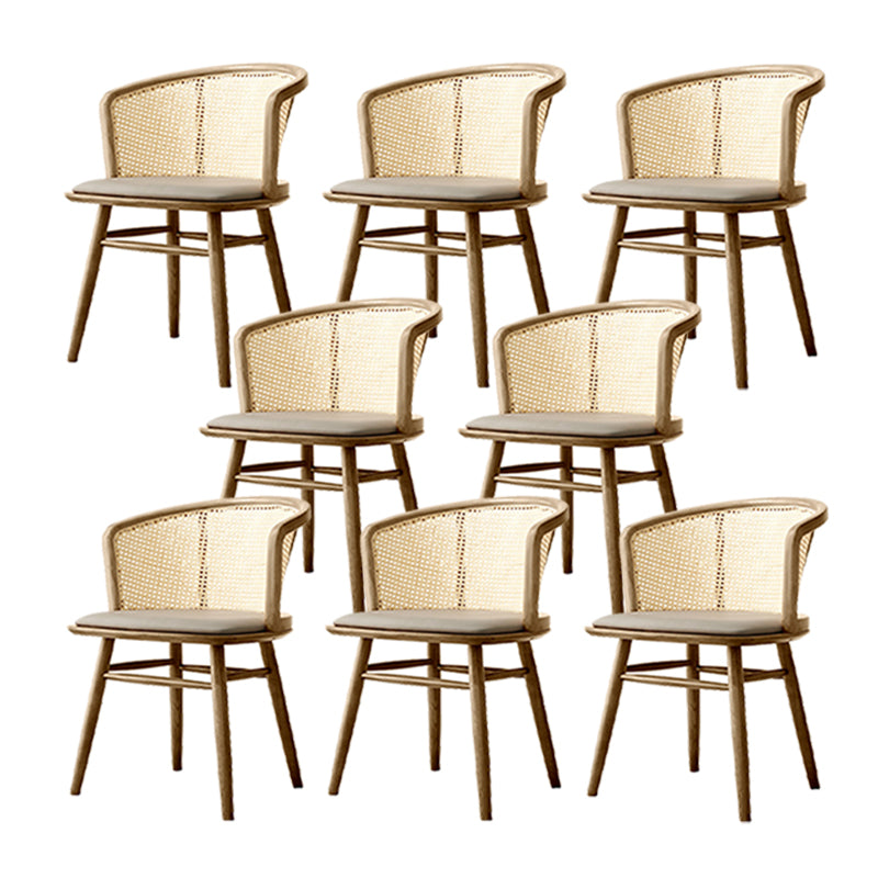 Traditional Style Dining Chair Solid Wood Cane Back Dining Armchair