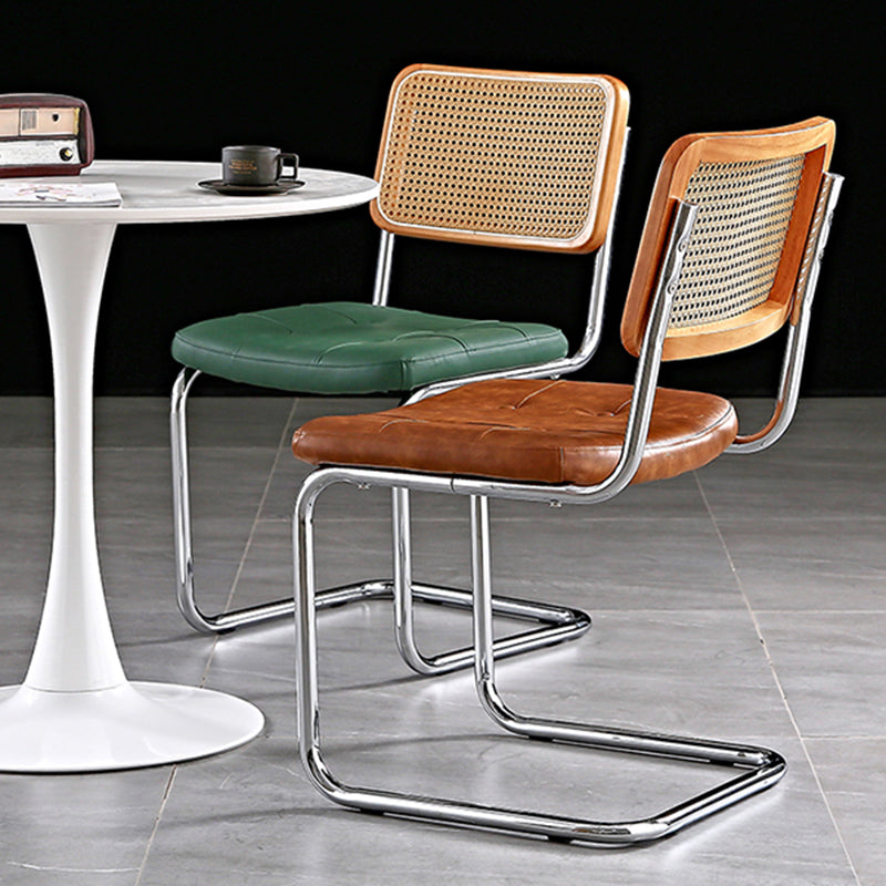 Industrial Upholstered Dining Side Chair Open Back Side Dining Chairs