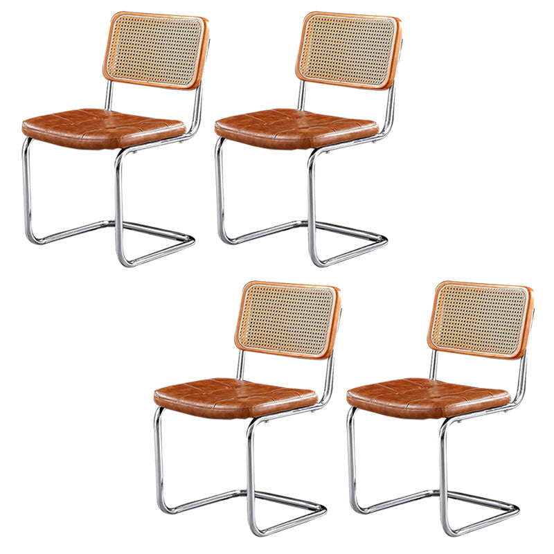 Industrial Upholstered Dining Side Chair Open Back Side Dining Chairs