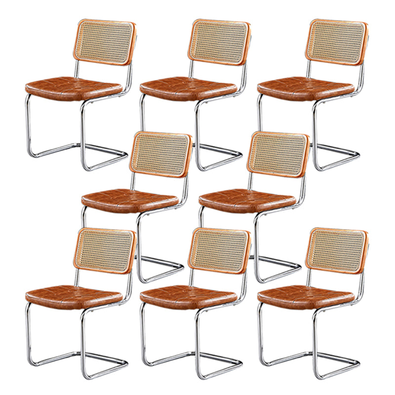 Industrial Upholstered Dining Side Chair Open Back Side Dining Chairs