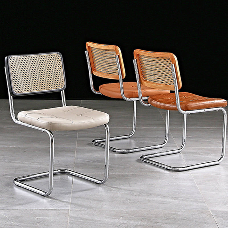 Industrial Upholstered Dining Side Chair Open Back Side Dining Chairs