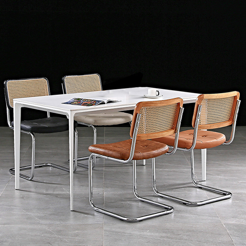 Industrial Upholstered Dining Side Chair Open Back Side Dining Chairs