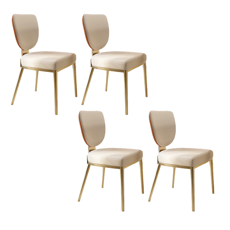 Stainless Steel Legs Dining Chairs Armless Open Back Side Chair