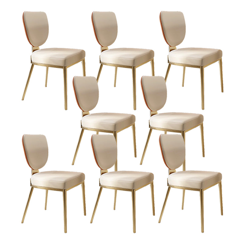 Stainless Steel Legs Dining Chairs Armless Open Back Side Chair