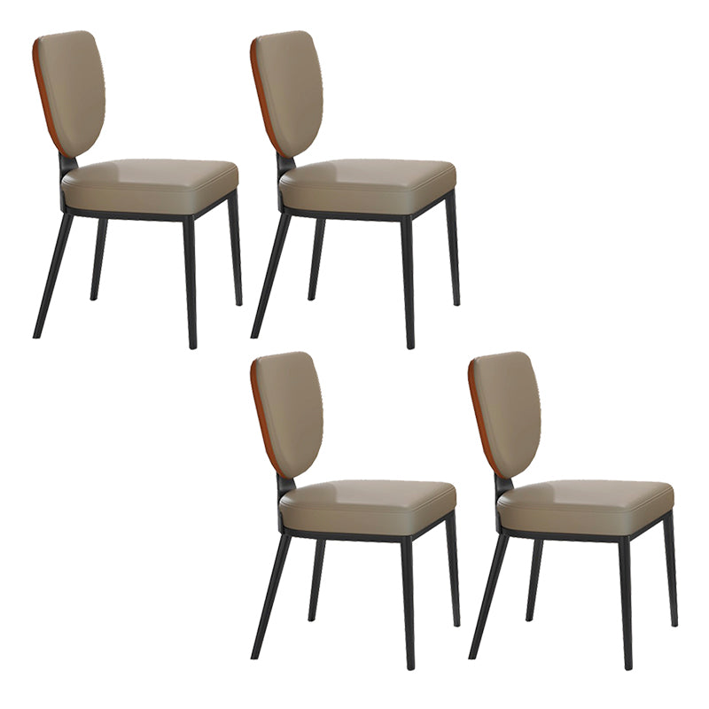 Stainless Steel Legs Dining Chairs Armless Open Back Side Chair