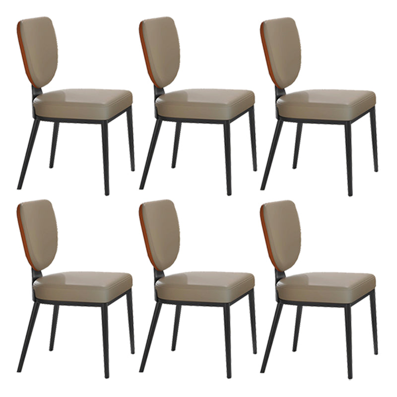 Stainless Steel Legs Dining Chairs Armless Open Back Side Chair