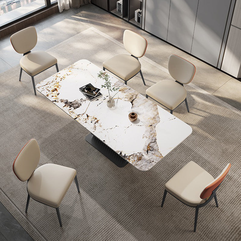 Stainless Steel Legs Dining Chairs Armless Open Back Side Chair