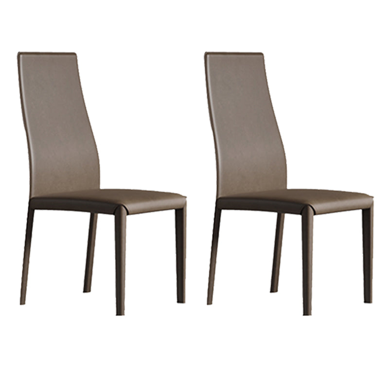 Contemporary Side Chair with High Back Faux Leather Dining Chair for Home