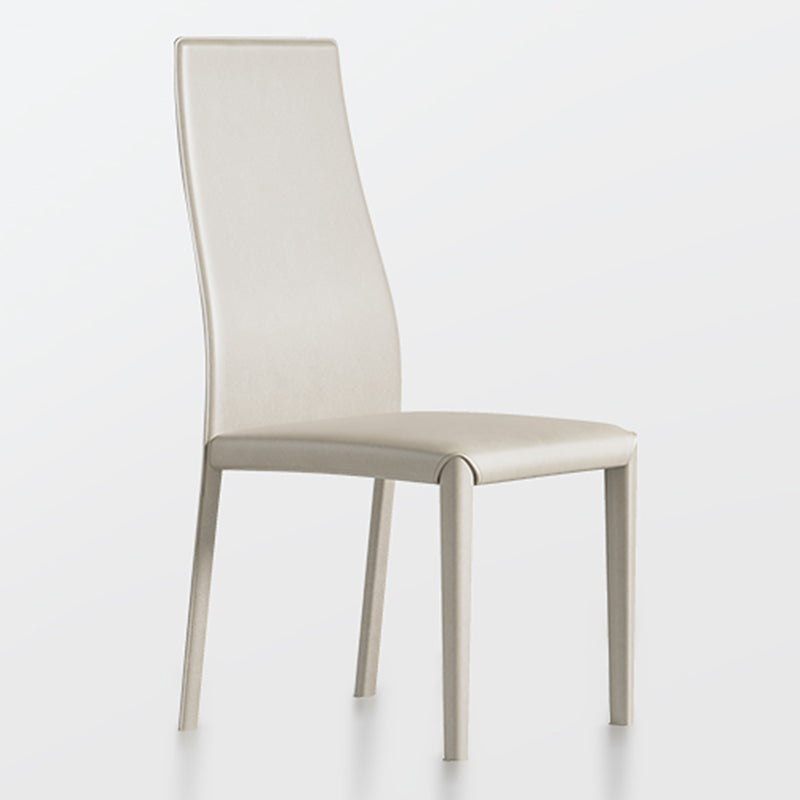 Contemporary Side Chair with High Back Faux Leather Dining Chair for Home