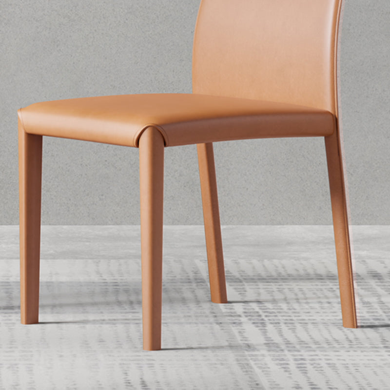 Contemporary Side Chair with High Back Faux Leather Dining Chair for Home