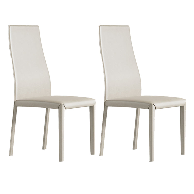 Contemporary Side Chair with High Back Faux Leather Dining Chair for Home