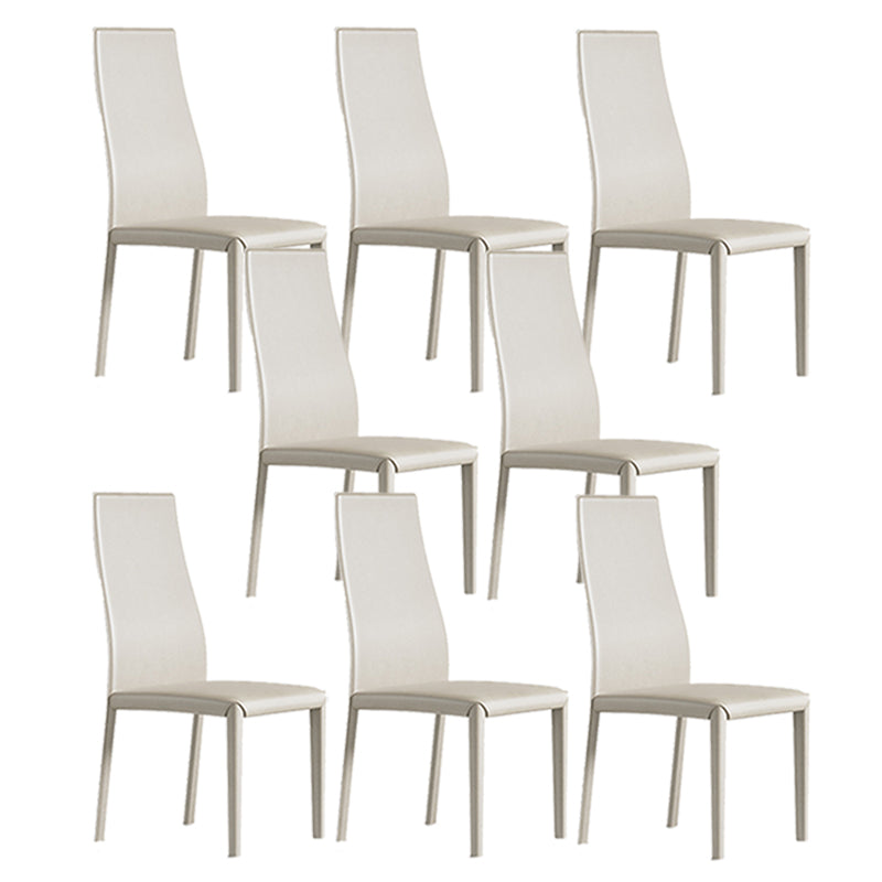 Contemporary Side Chair with High Back Faux Leather Dining Chair for Home