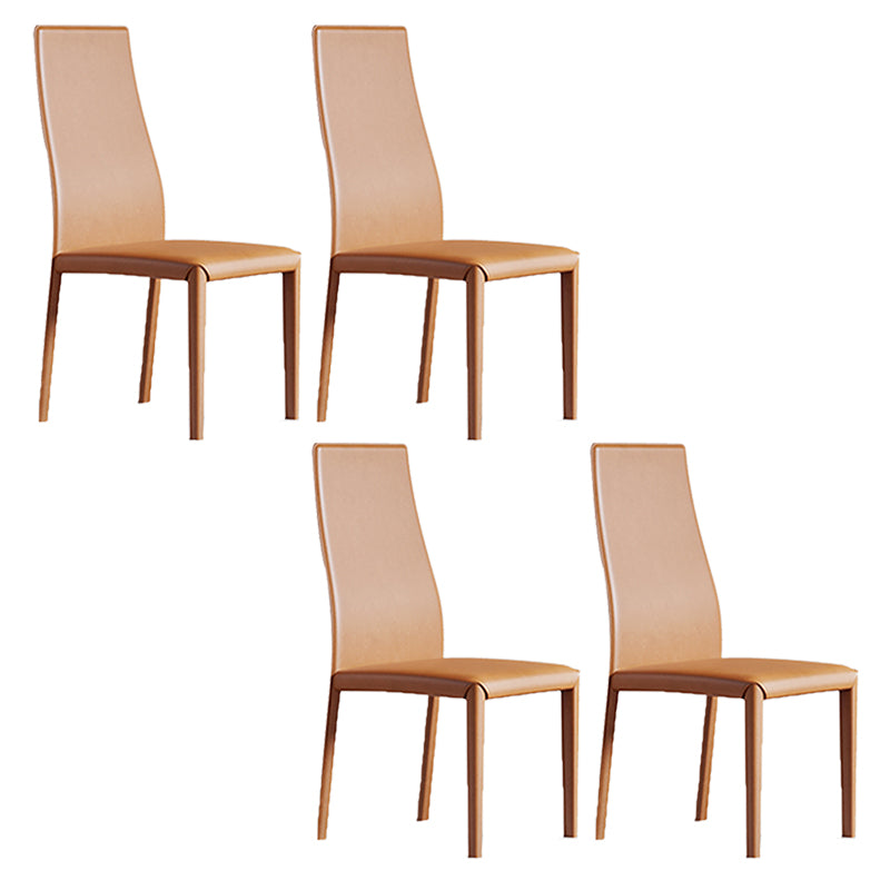 Contemporary Side Chair with High Back Faux Leather Dining Chair for Home