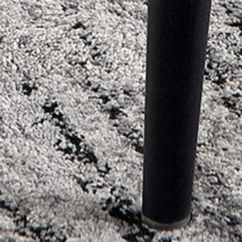 Black Metal Legs Dining Chairs Faux Leather Low Back Side Chair