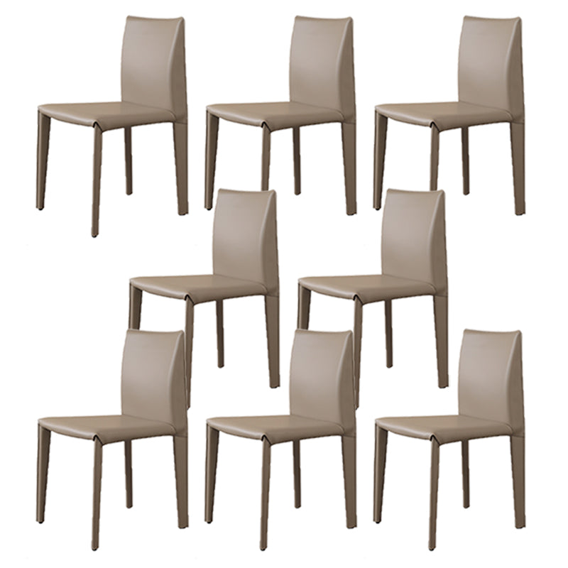 Matte Finish Side Chair for Dining Room Modern Solid Back Dining Chair