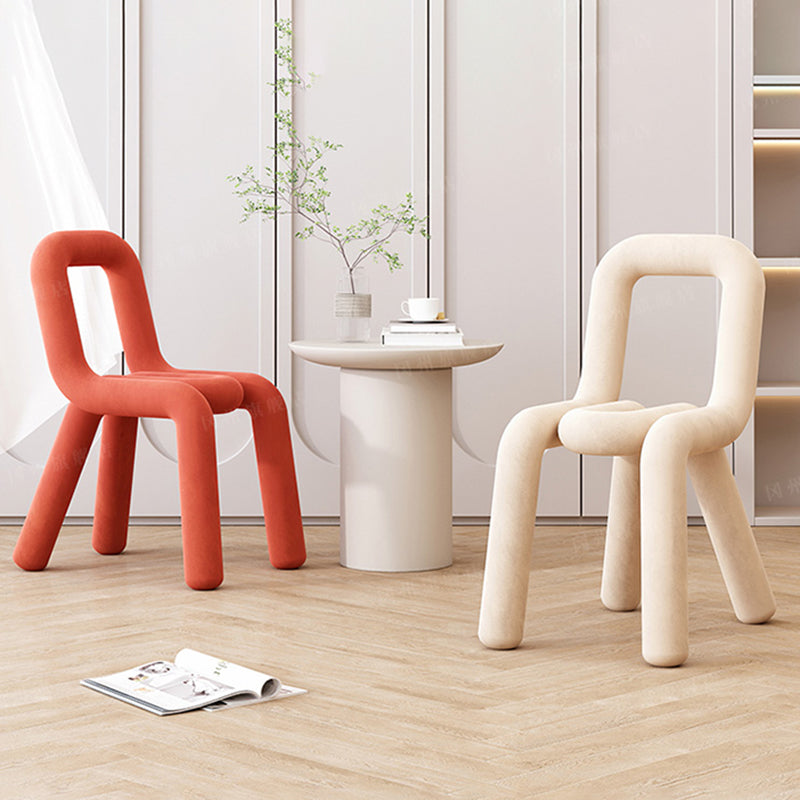 Contemporary Dining Chair Velvet Open Back Side Chair for Home