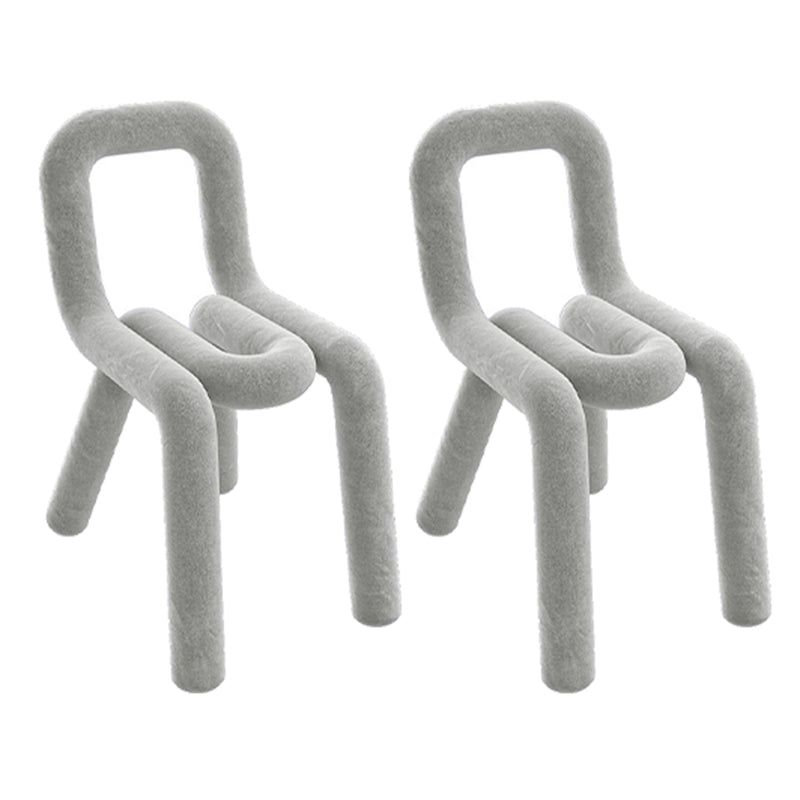 Contemporary Dining Chair Velvet Open Back Side Chair for Home