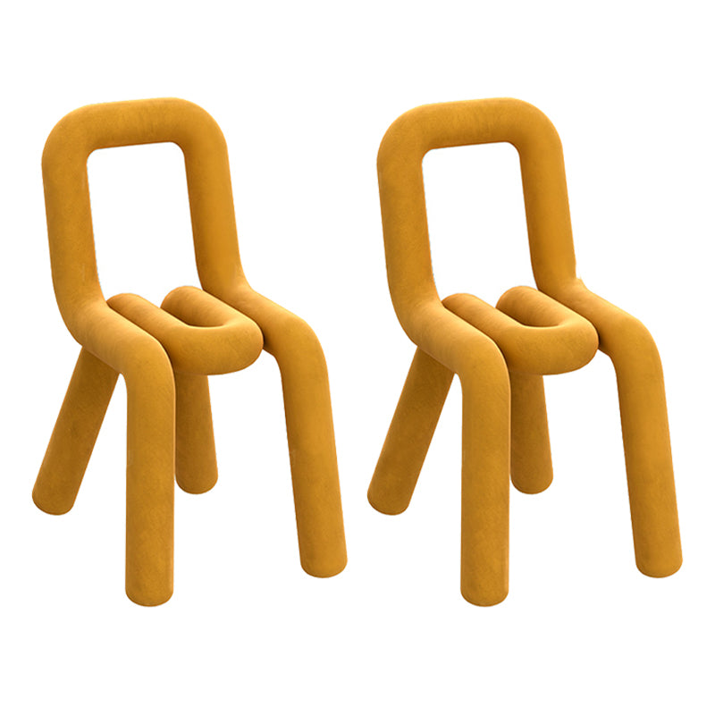 Contemporary Dining Chair Velvet Open Back Side Chair for Home