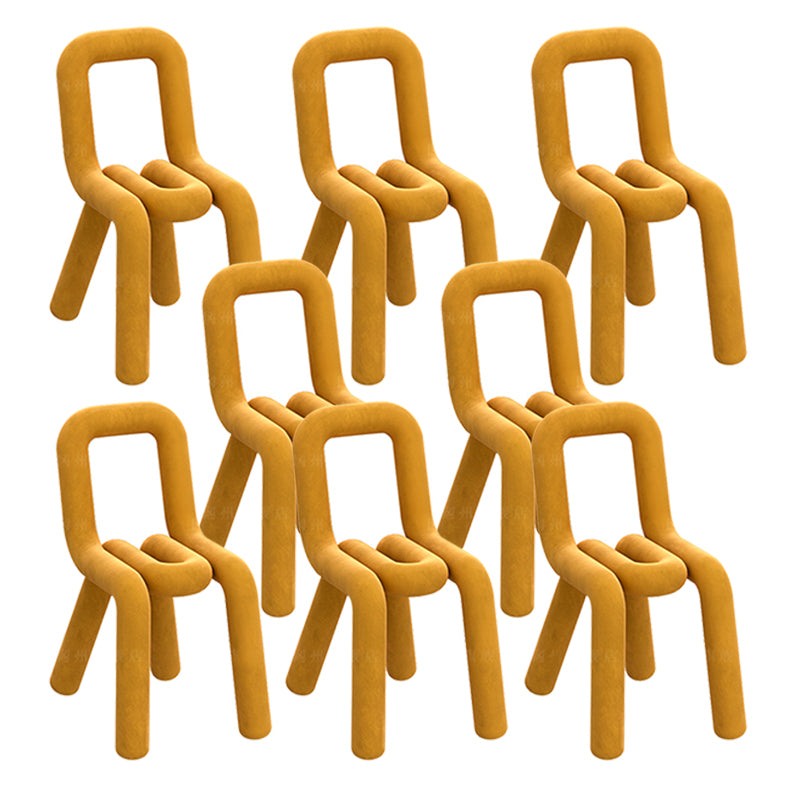 Contemporary Dining Chair Velvet Open Back Side Chair for Home