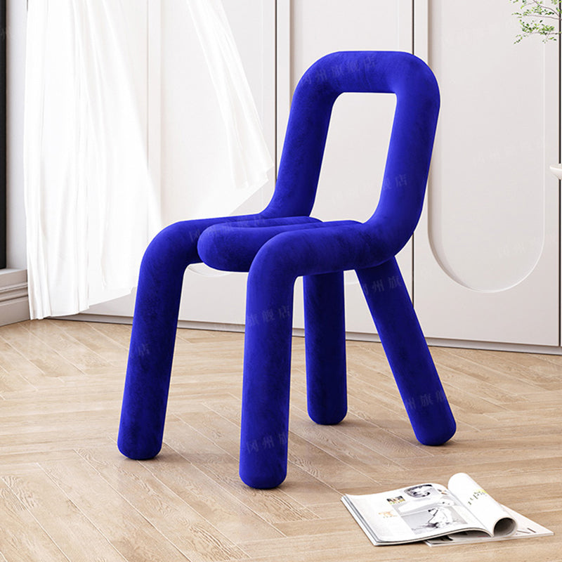 Contemporary Dining Chair Velvet Open Back Side Chair for Home