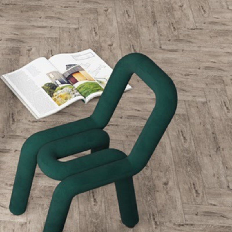 Contemporary Dining Chair Velvet Open Back Side Chair for Home