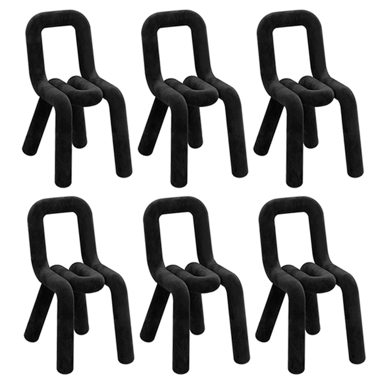 Contemporary Dining Chair Velvet Open Back Side Chair for Home