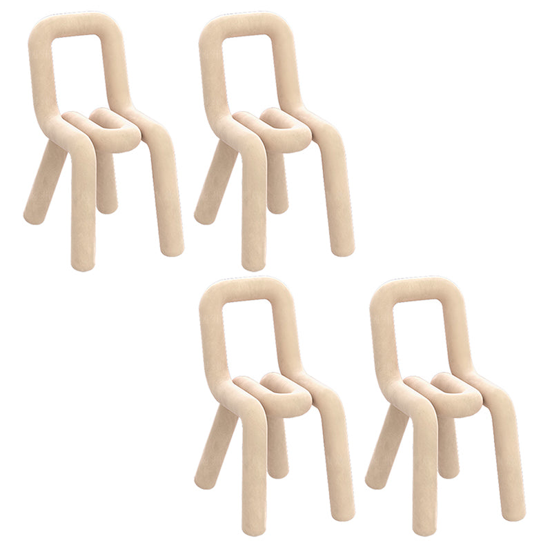 Contemporary Dining Chair Velvet Open Back Side Chair for Home