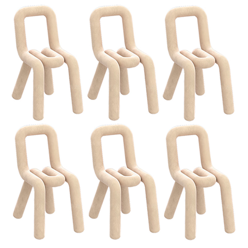 Contemporary Dining Chair Velvet Open Back Side Chair for Home