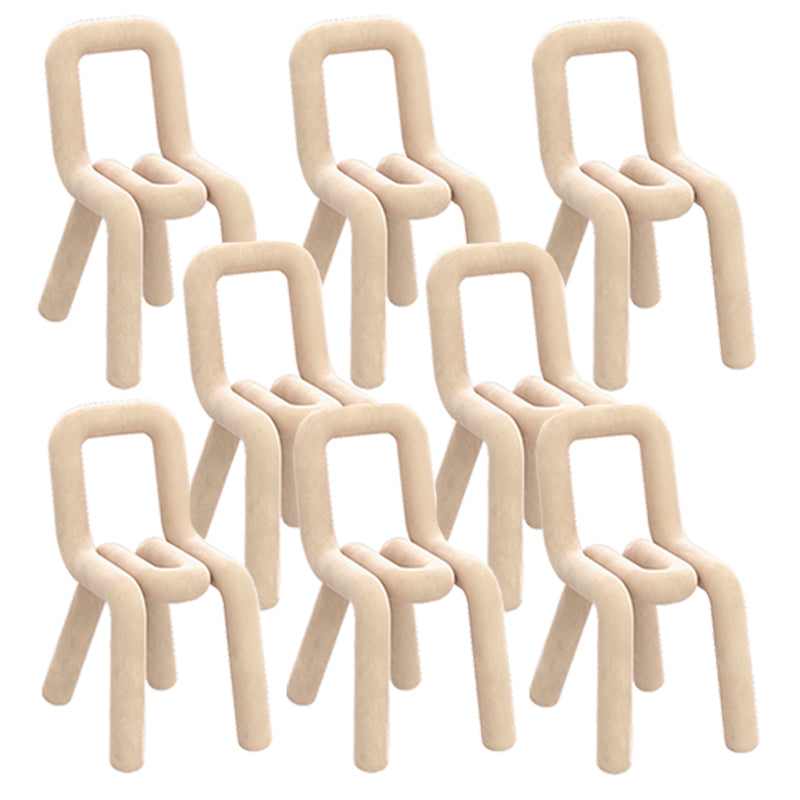 Contemporary Dining Chair Velvet Open Back Side Chair for Home