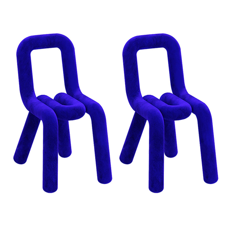 Contemporary Dining Chair Velvet Open Back Side Chair for Home