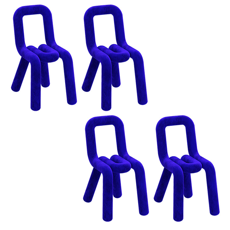 Contemporary Dining Chair Velvet Open Back Side Chair for Home