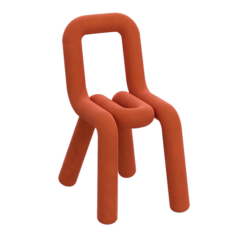 Contemporary Dining Chair Velvet Open Back Side Chair for Home