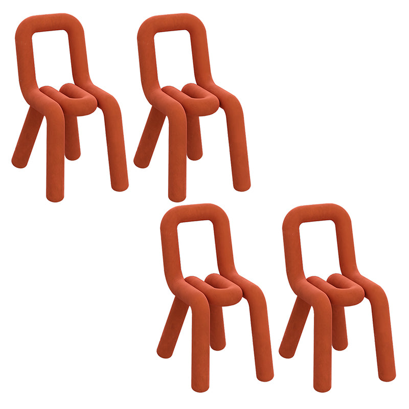 Contemporary Dining Chair Velvet Open Back Side Chair for Home