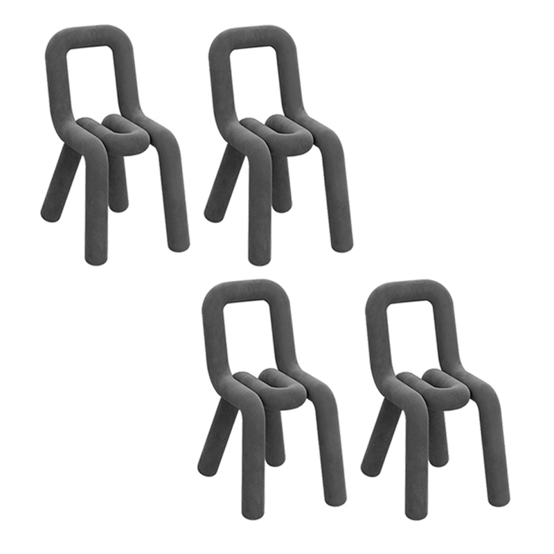 Contemporary Dining Chair Velvet Open Back Side Chair for Home