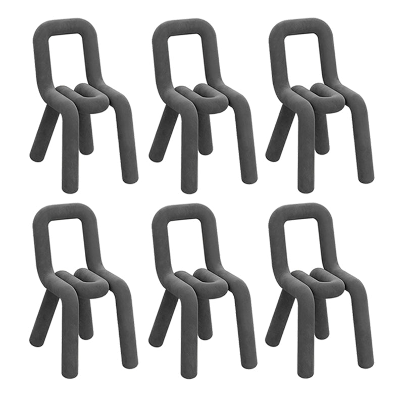 Contemporary Dining Chair Velvet Open Back Side Chair for Home