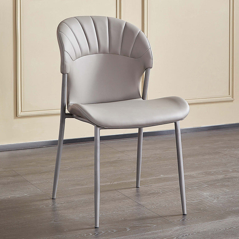 Khaki and Gray Dining Chairs Modern Armless Dining Side Chair