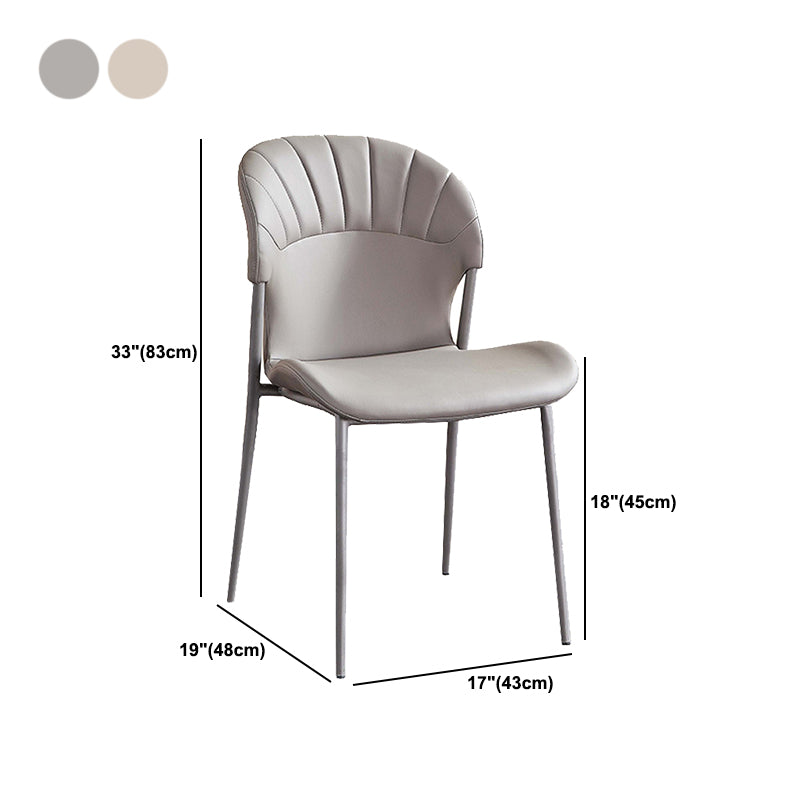 Khaki and Gray Dining Chairs Modern Armless Dining Side Chair