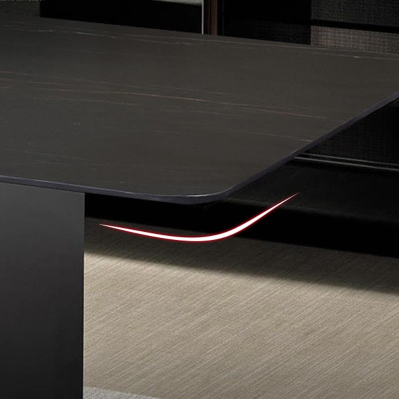 Rectangular Sintered Stone Dining Table Modern Furniture with Steel Base for Home