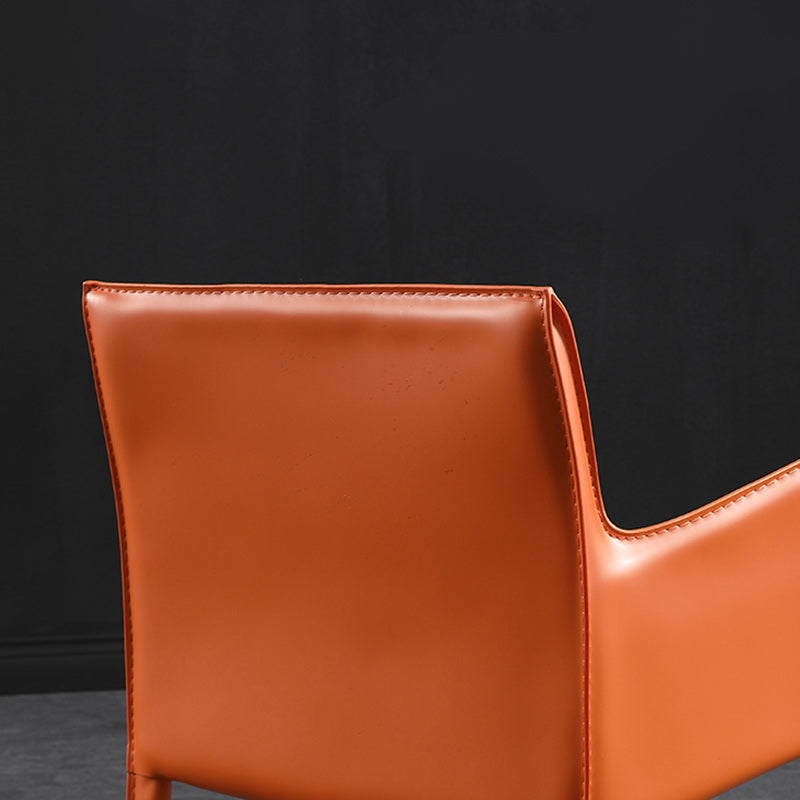 Low Back Side Chair with Leather Legs Metal Contemporary Dining Chair for Home
