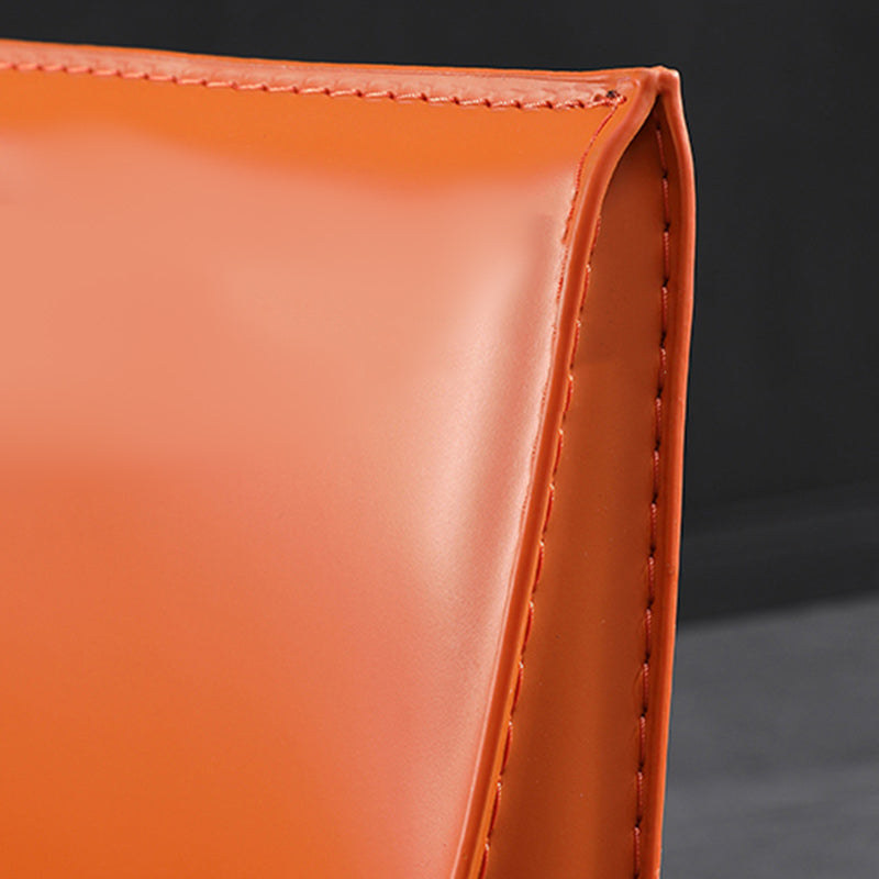 Low Back Side Chair with Leather Legs Metal Contemporary Dining Chair for Home