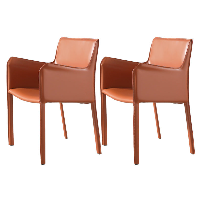 Low Back Side Chair with Leather Legs Metal Contemporary Dining Chair for Home
