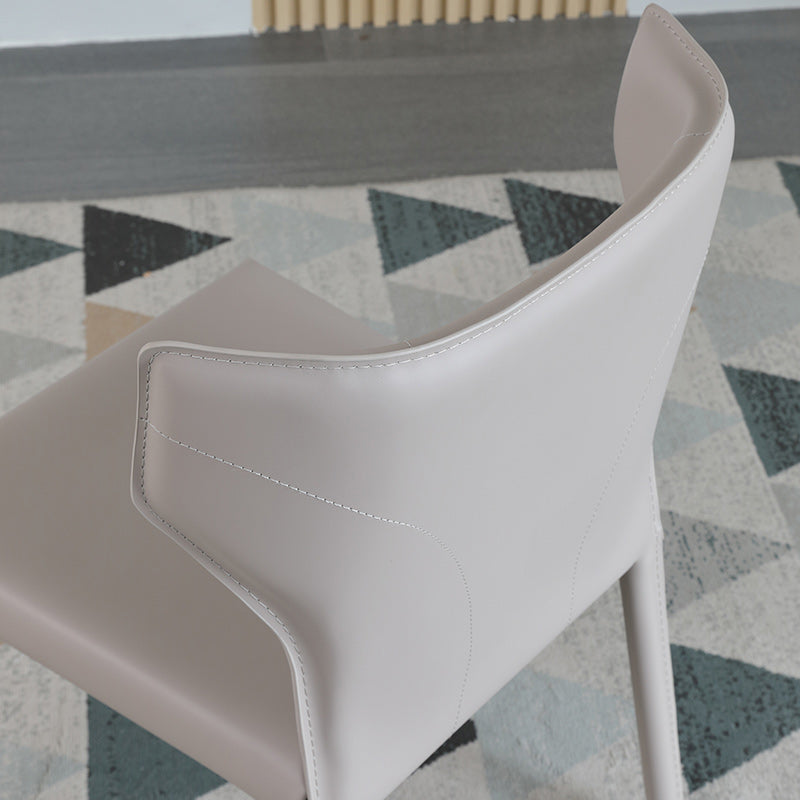 Modern Wingback Dining Chairs Faux Leather Armless Side Chair