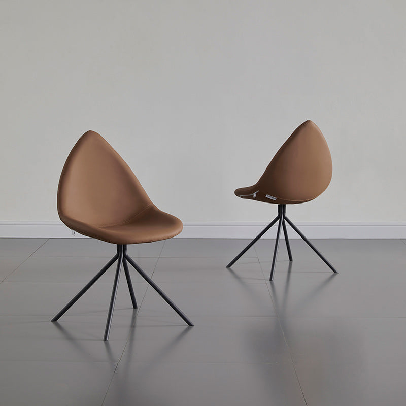 Modern Dining Room Side Chair Black Metal Legs Armless Dining Chairs