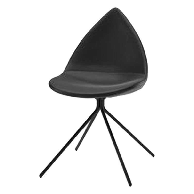 Modern Dining Room Side Chair Black Metal Legs Armless Dining Chairs