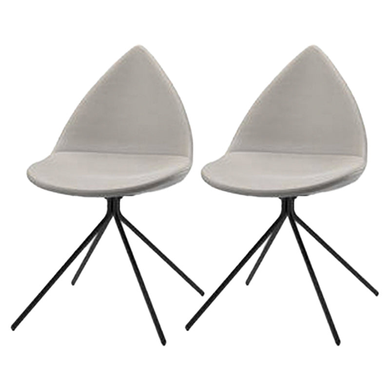 Modern Dining Room Side Chair Black Metal Legs Armless Dining Chairs